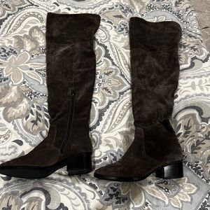 Via Spiga grey suede over the knee boots